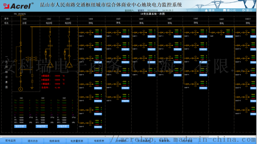 Acr牛宝体育el2000电力监控系统在上海嘉定宝龙城市广场项目的应用（安科瑞 王琪）